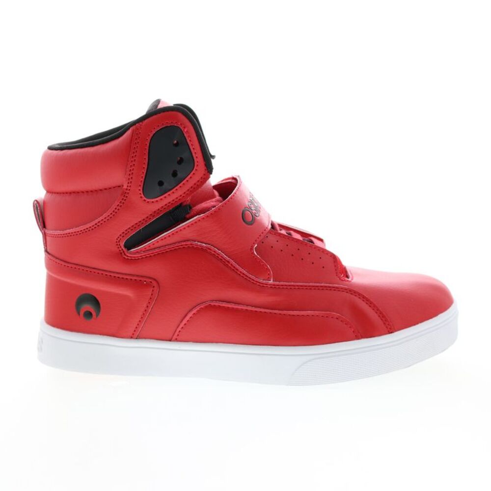 Osiris Red and Black High-Top Sneakers